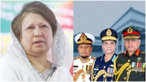 হাসপাতালে খালেদা জিয়ার খোঁজখবর নিতে গেলেন তিন বাহিনীর প্রধান