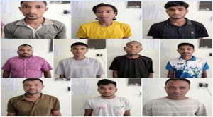 আদিতমারীতে সরকারি গাড়ি ভাঙচুর ও পুলিশের উপর হামলা মামলায়-আটক,১০