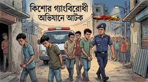 কিশোর গ্যাংবিরোধী অভিযানে আটক
